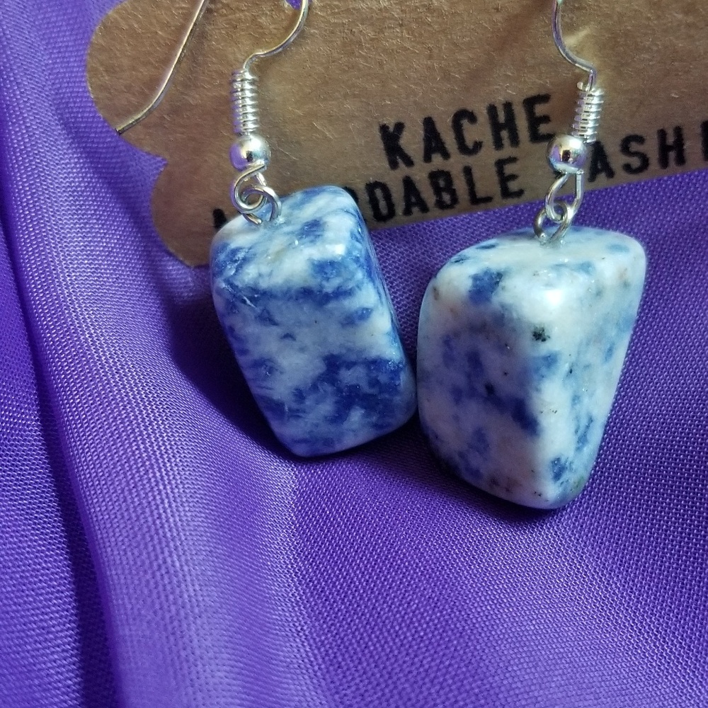 Natural stone dangle earrings
